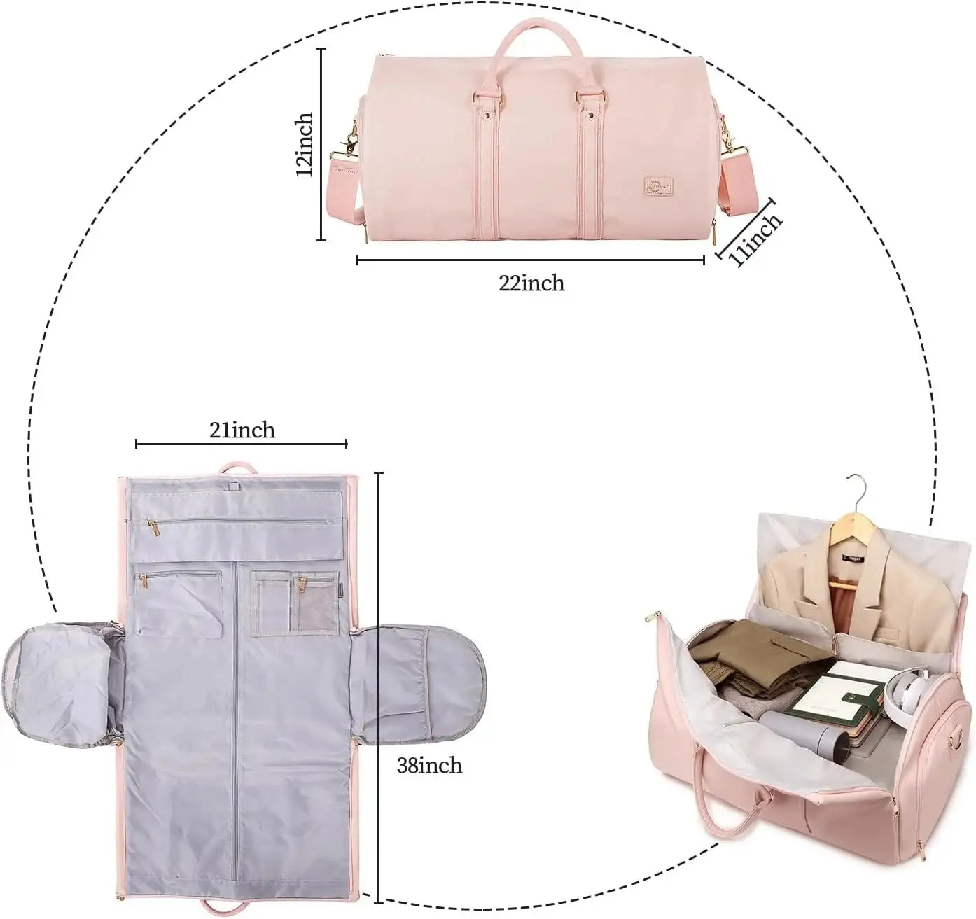 Μετατρέψιμη τσάντα ταξιδιού 2 σε 1 Duffel