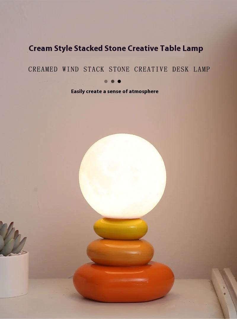 Креативный прикроватный светильник Stacked Stone: красочный ночник для спальни 